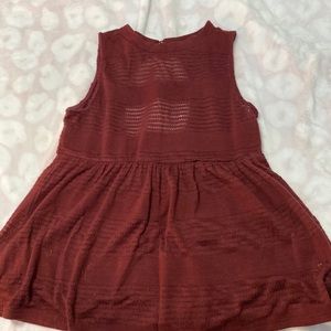 Open back baby doll tank top